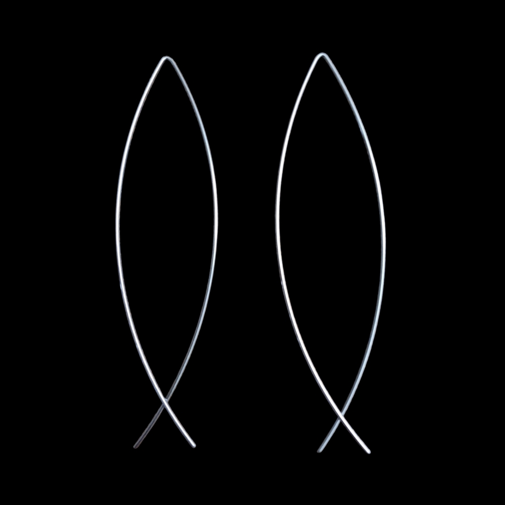 💥3/$12 Silver Fish Hook Hoop Earrings